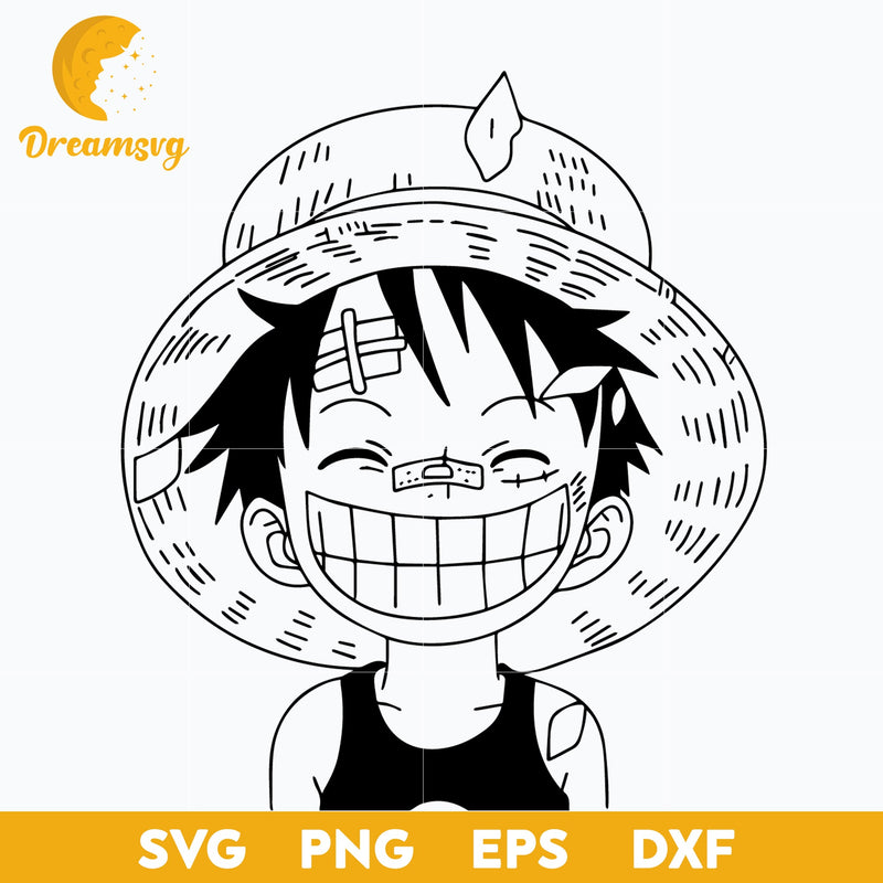 Luffy One Piece Anime Svg, Monkey D. Luffy Svg, Anime Character Svg, Anime Svg, png, eps, dxf digital download.