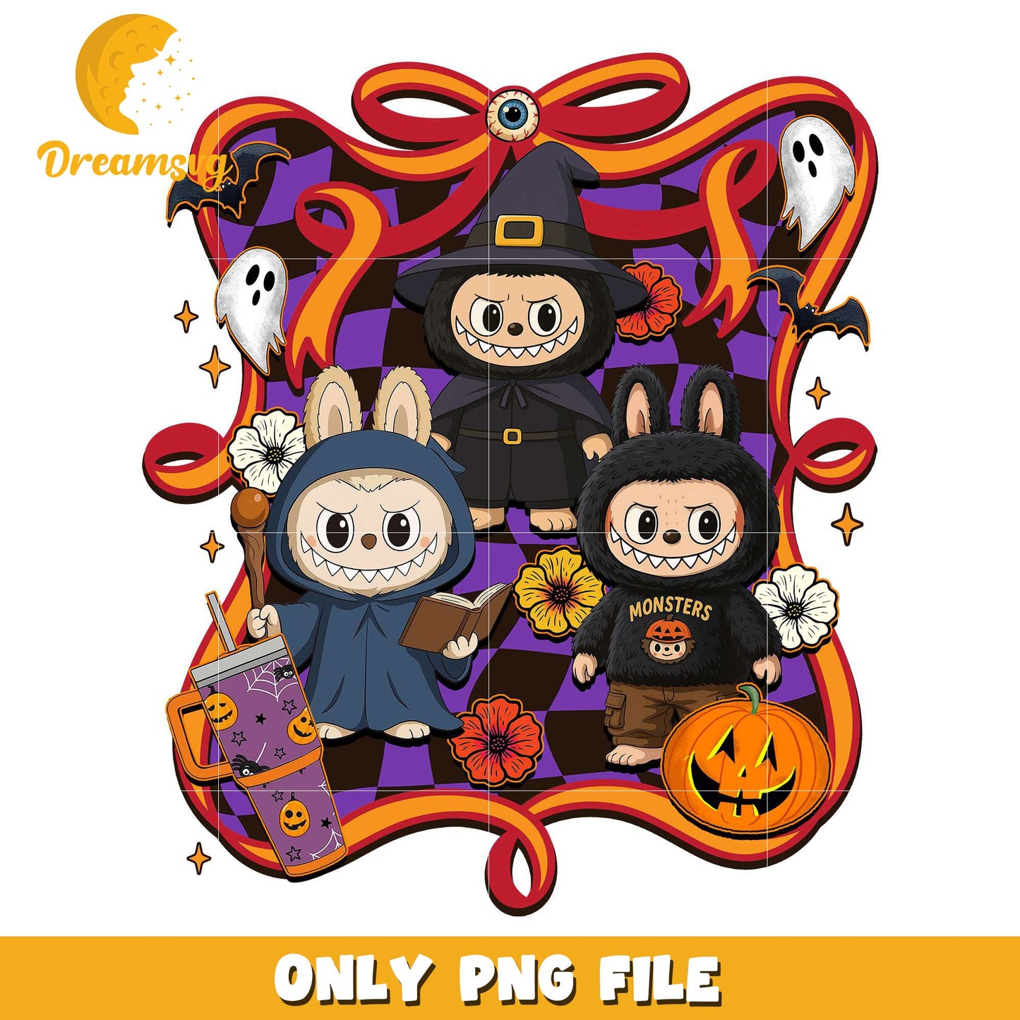 Labubu witch png, halloween costumes png, trick or treat png