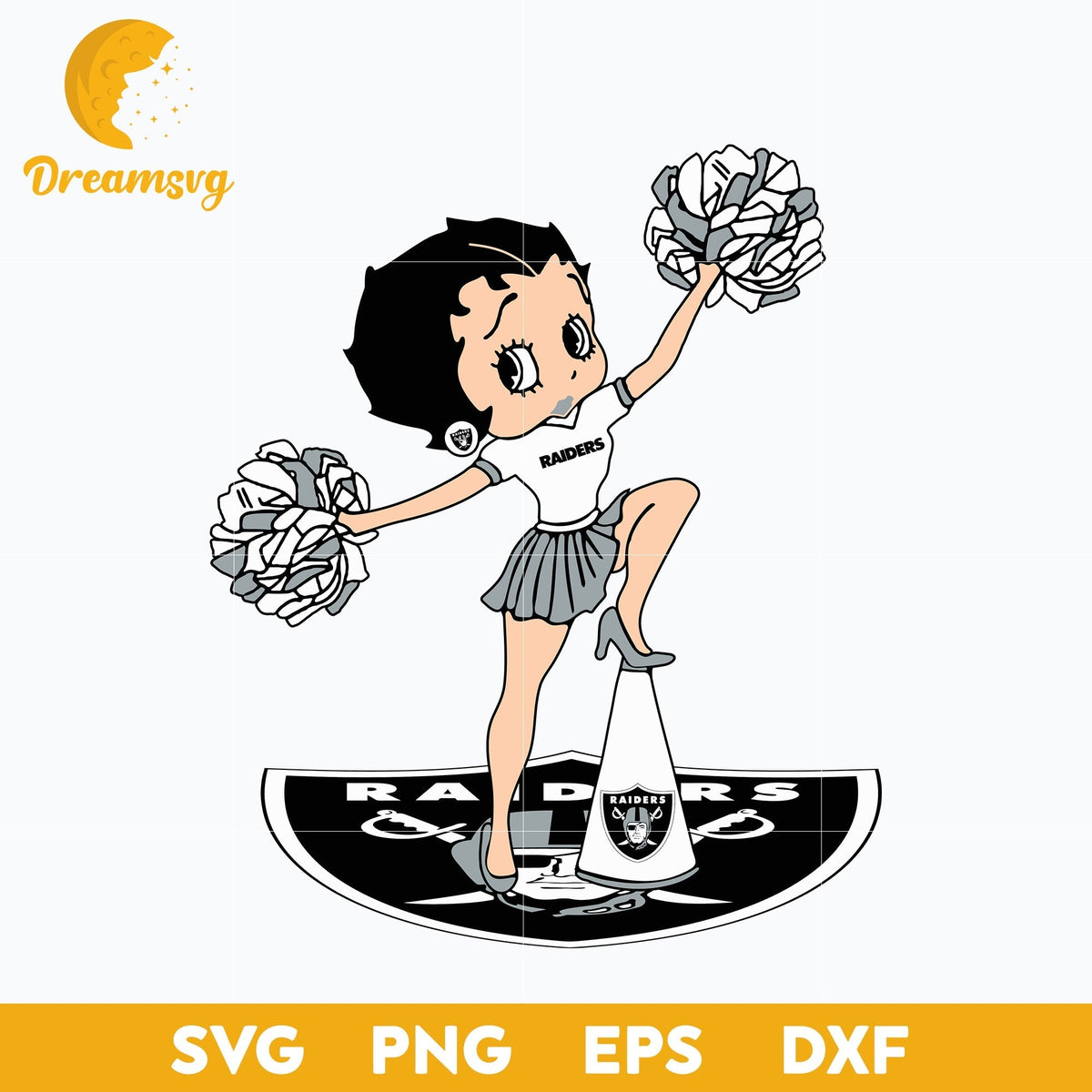 Las Vegas Raiders Betty Boop Cheerleader Nfl Svg, JLas Vegas Raiders Svg, Sport Svg, Nfl Svg, Png, Dxf, Eps Digital File.