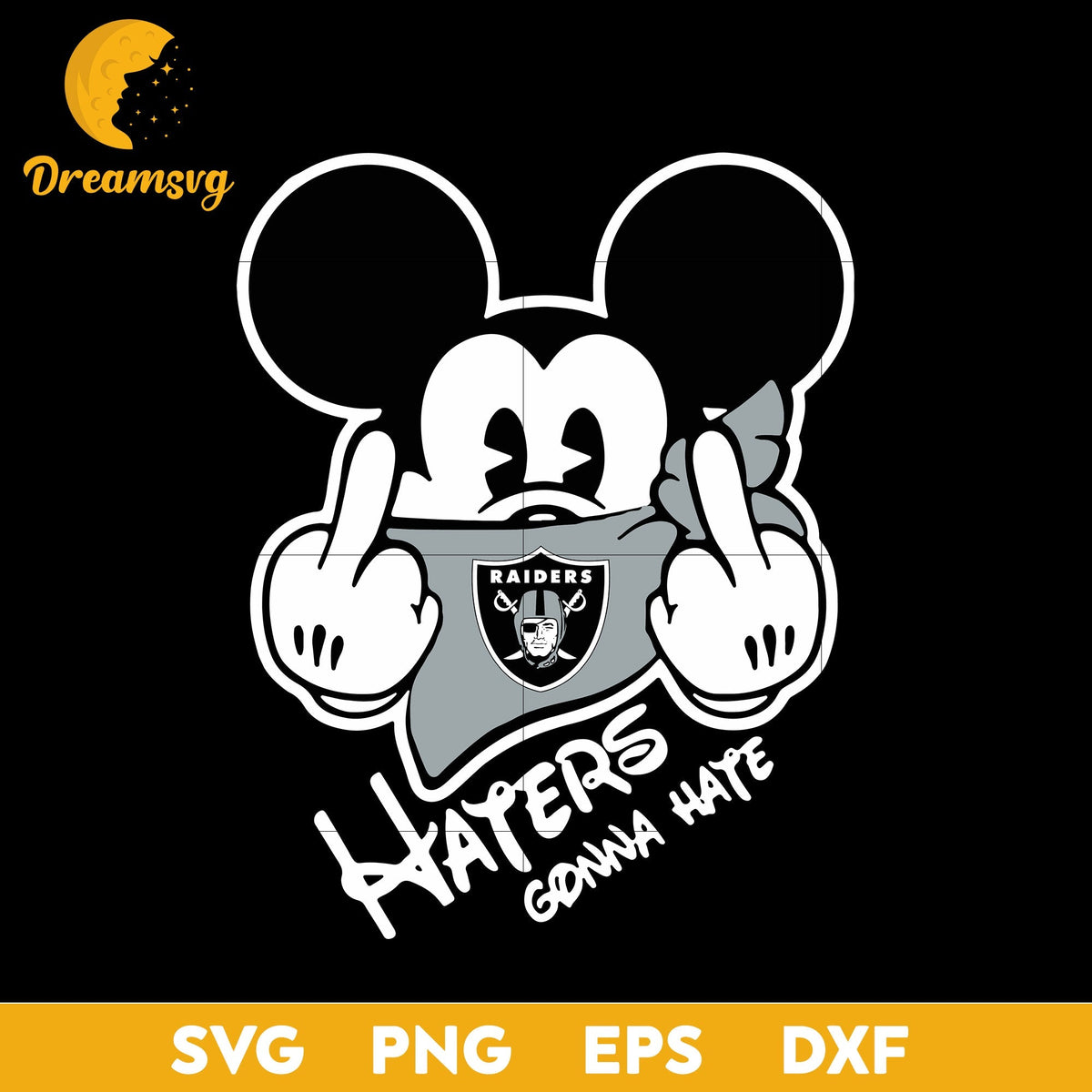 Las Vegas Raiders, Mickey, Haters Gonna Hate Svg, Nfl Svg, Png, Dxf, Eps Digital File.