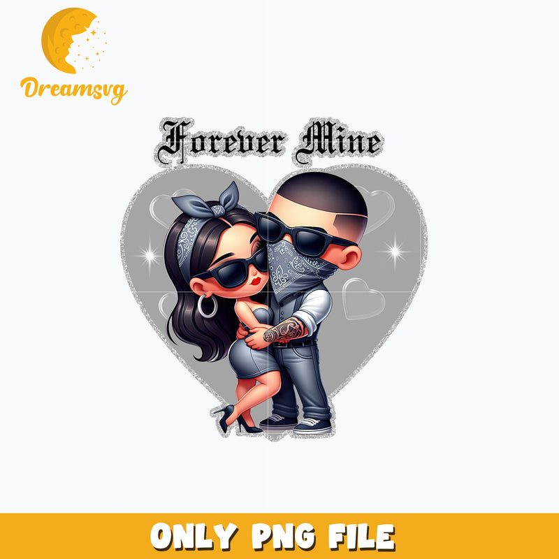 Chicano Couple Forever mine valentine png