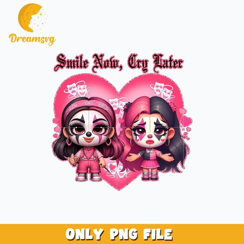 Chicano girl smile now cry later valentine png