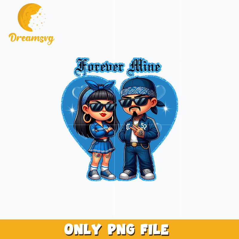 Forever mine blue chicano love valentine png