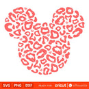 Leopard Skin Mickey Svg, Mickey Head Svg, Minnie Mouse Svg, Disney Svg, Cricut, Silhouette Vector Cut File