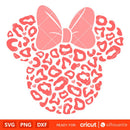 Leopard Skin Minnie Svg, Mickey Head Svg, Minnie Mouse Svg, Disney Svg, Cricut, Silhouette Vector Cut File