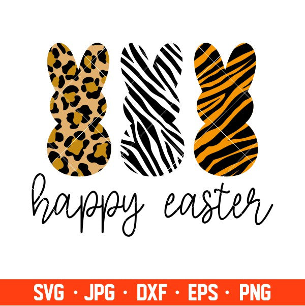 Leopard Tiger Skin Happy Easter Svg, Happy Easter Svg, Easter egg Svg, Spring Svg, Cricut, Silhouette Vector Cut File