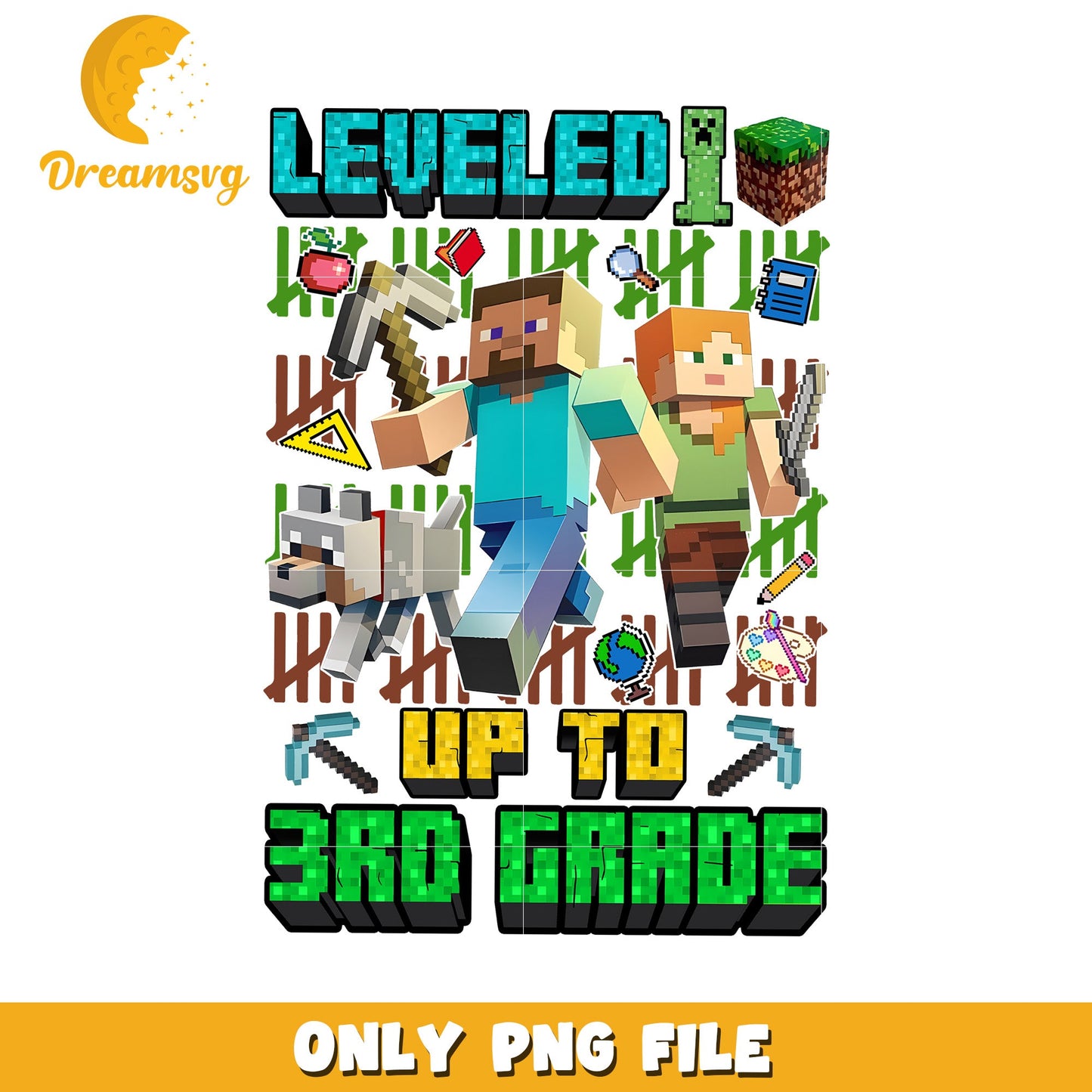 Leveled up to 3rd grade creeper png, minecraft png, minecraft games png
