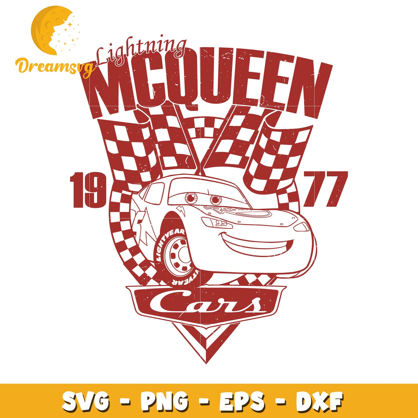 Lightning McQueen Cars SVG PNG EPS DXF