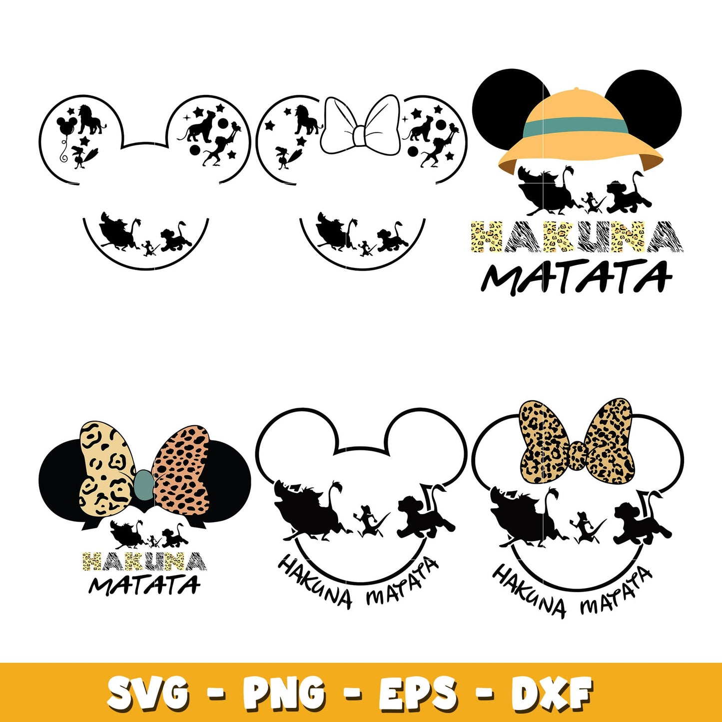 Disney Mickey Animal Kingdom Hakuna bundle svg, Disney cartoon svg, Digital download