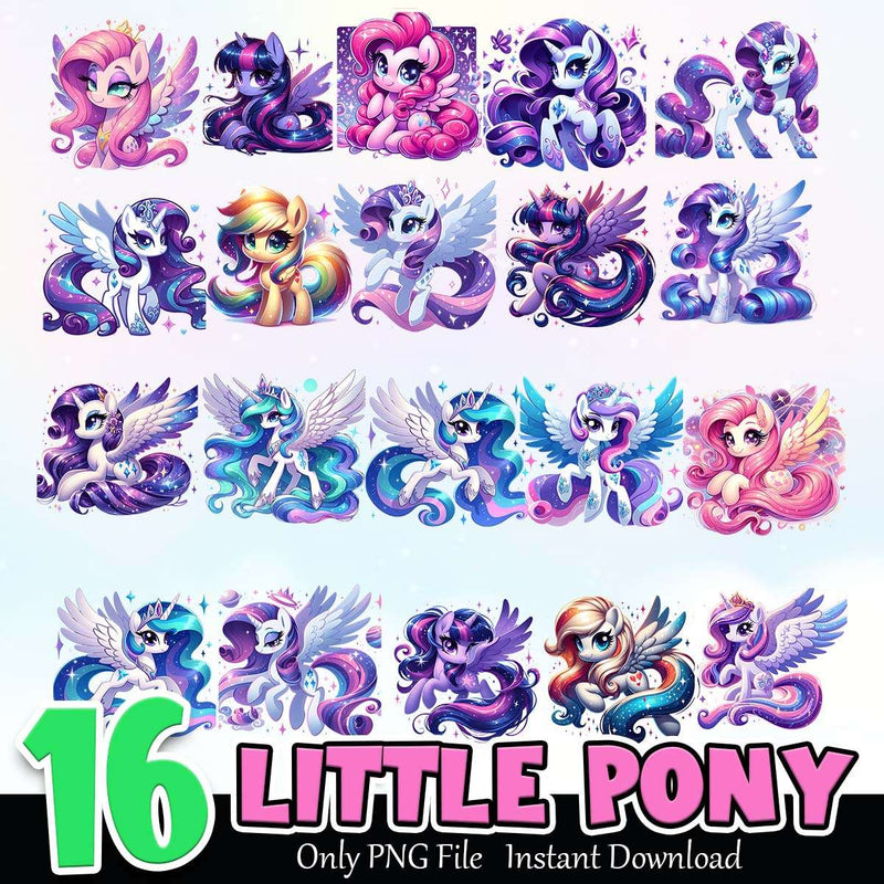 Little Pony PNG Bundle Sublimation Instant Download