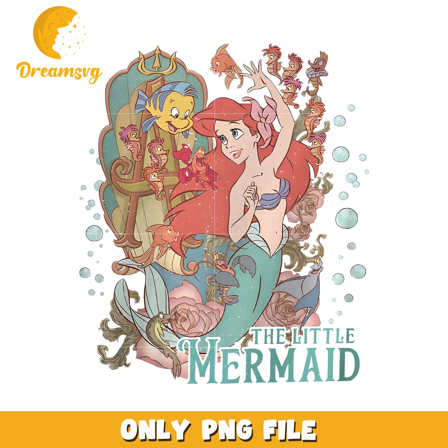 Little Mermaid PNG Sublimation Design
