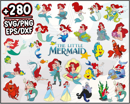 280+ Little Mermaid Bundle Svg, Trending Svg, Ariel Svg, Little Mermaid Svg, Trending Svg, Ariel Svg, Little Mermaid Svg, Little Princess, Cartoon svg, png, dxf, eps digital file