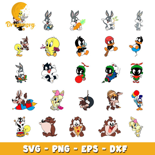 Baby looney tunes characters design bundle svg, looney tunes svg