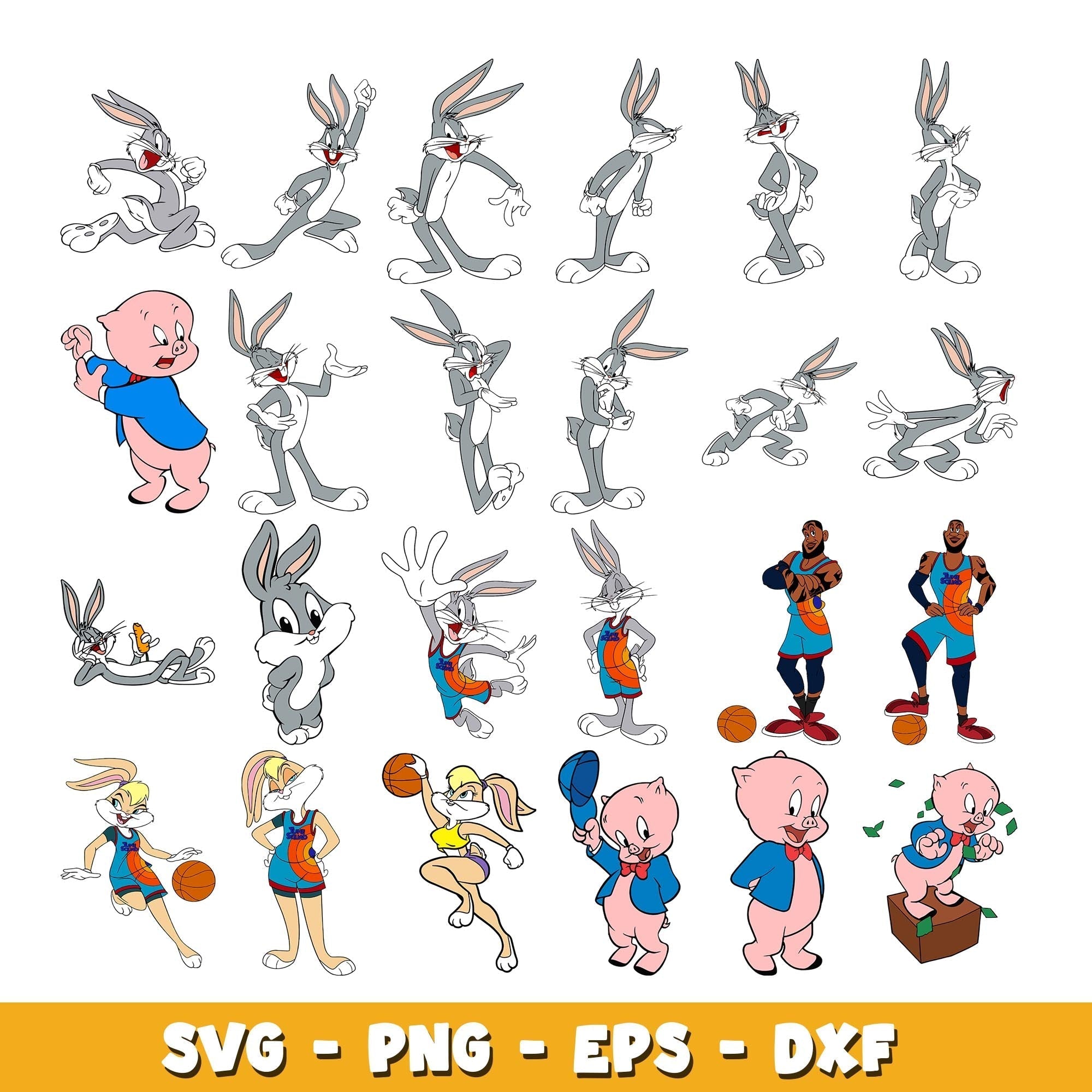 Looney tunes bugs bunny svg, Looney tunes bundle svg, cartoon svg