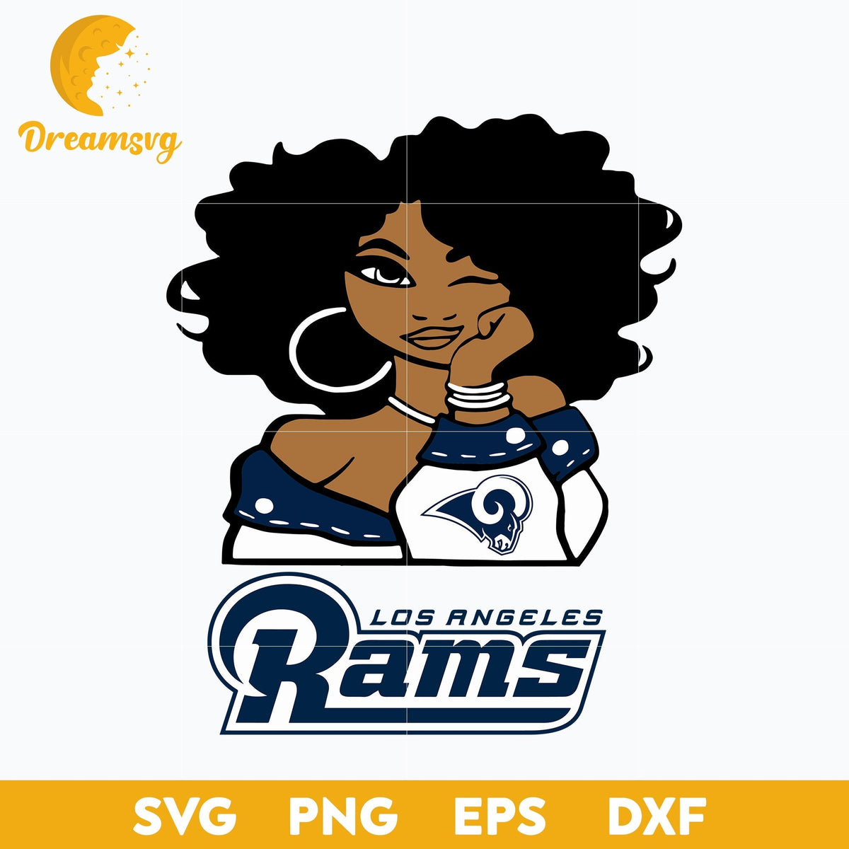 Los Angeles Rams Girl Nfl Svg, Los Angeles Rams Svg, Sport Svg, Nfl Svg, Png, Dxf, Eps Digital File.