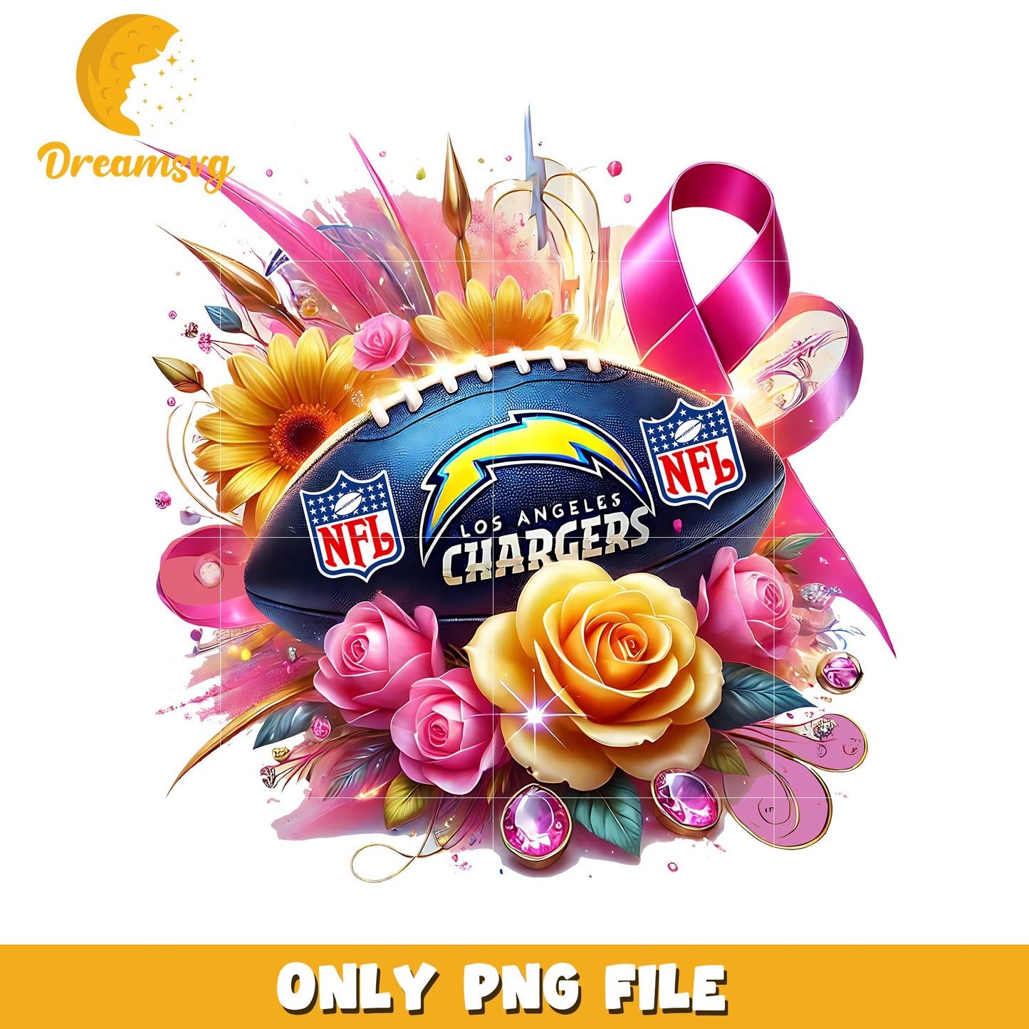 Los angeles chargers flowers png, nfl football png, nfl playoffs png