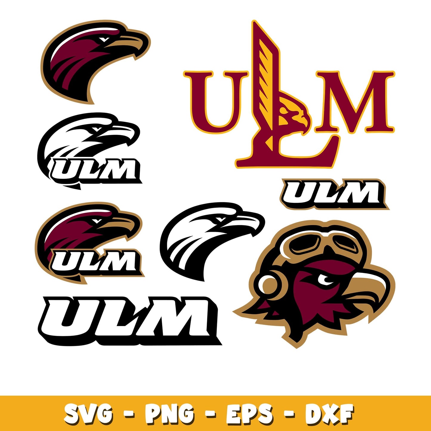 Louisiana Monroe Warhawks Bundle svg, Louisiana Monroe Warhawks logo svg, ncaa svg