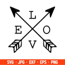 Love Arrows Svg, Valentine’s Day Svg, Valentine Svg, Love Svg, Cricut, Silhouette Vector Cut File