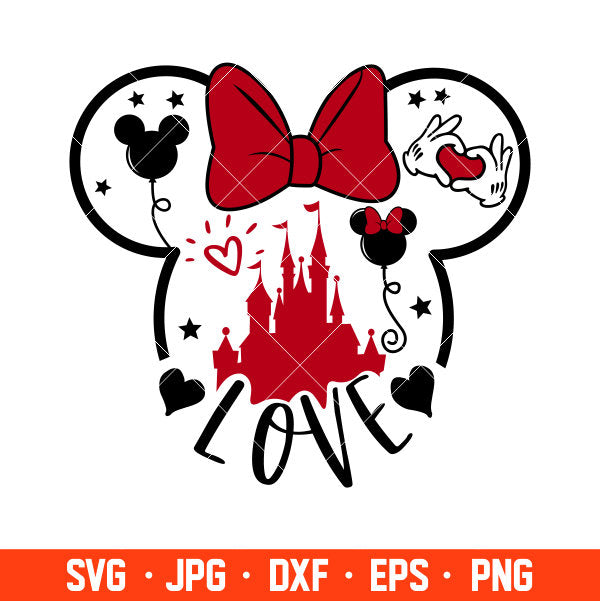 Love Minnie Mouse Svg, Free Svg, Daily Freebies Svg, Cricut, Silhouette Vector Cut File