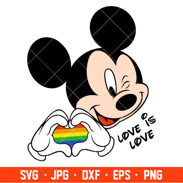 Love Is Love Mickey Mouse Svg, Free Svg, Daily Freebies Svg, Cricut, Silhouette Vector Cut File