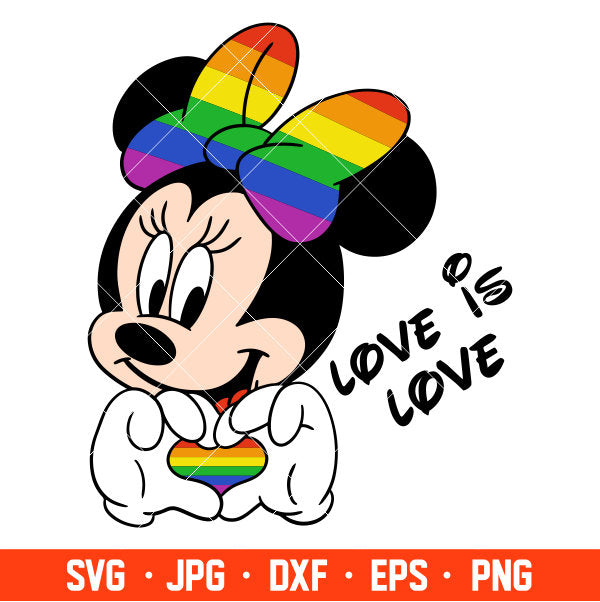 Love Is Love Minnie Mouse Svg, Free Svg, Daily Freebies Svg, Cricut, Silhouette Vector Cut File