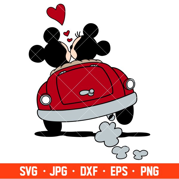 Love Mickey Minnie Car Svg, Valentine’s Day Svg, Disney Svg, Love Svg, Cricut, Silhouette Vector Cut File