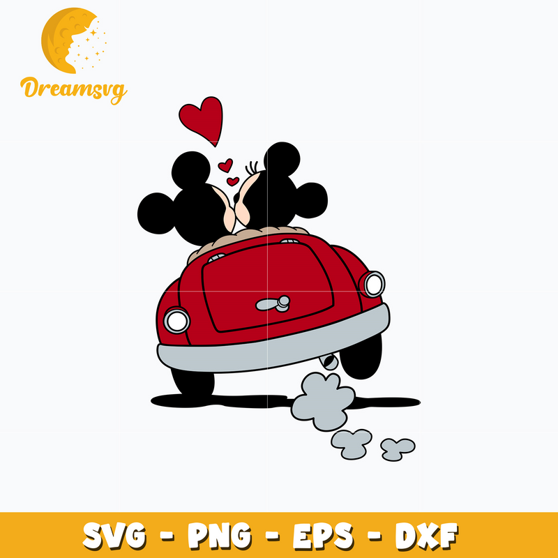 Love Mickey Minnie Car valentine Svg