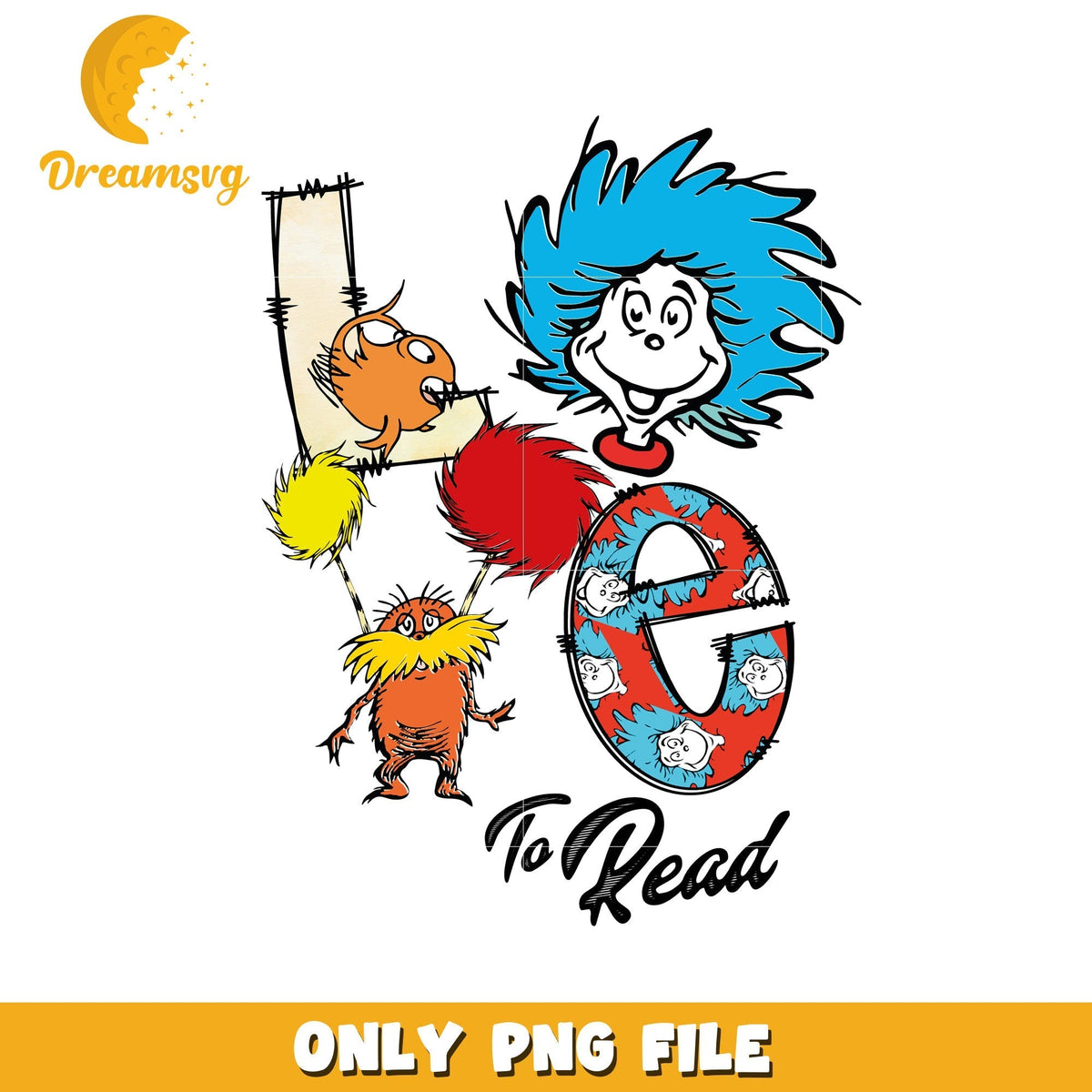 Thing 1 thing 2 love to read png