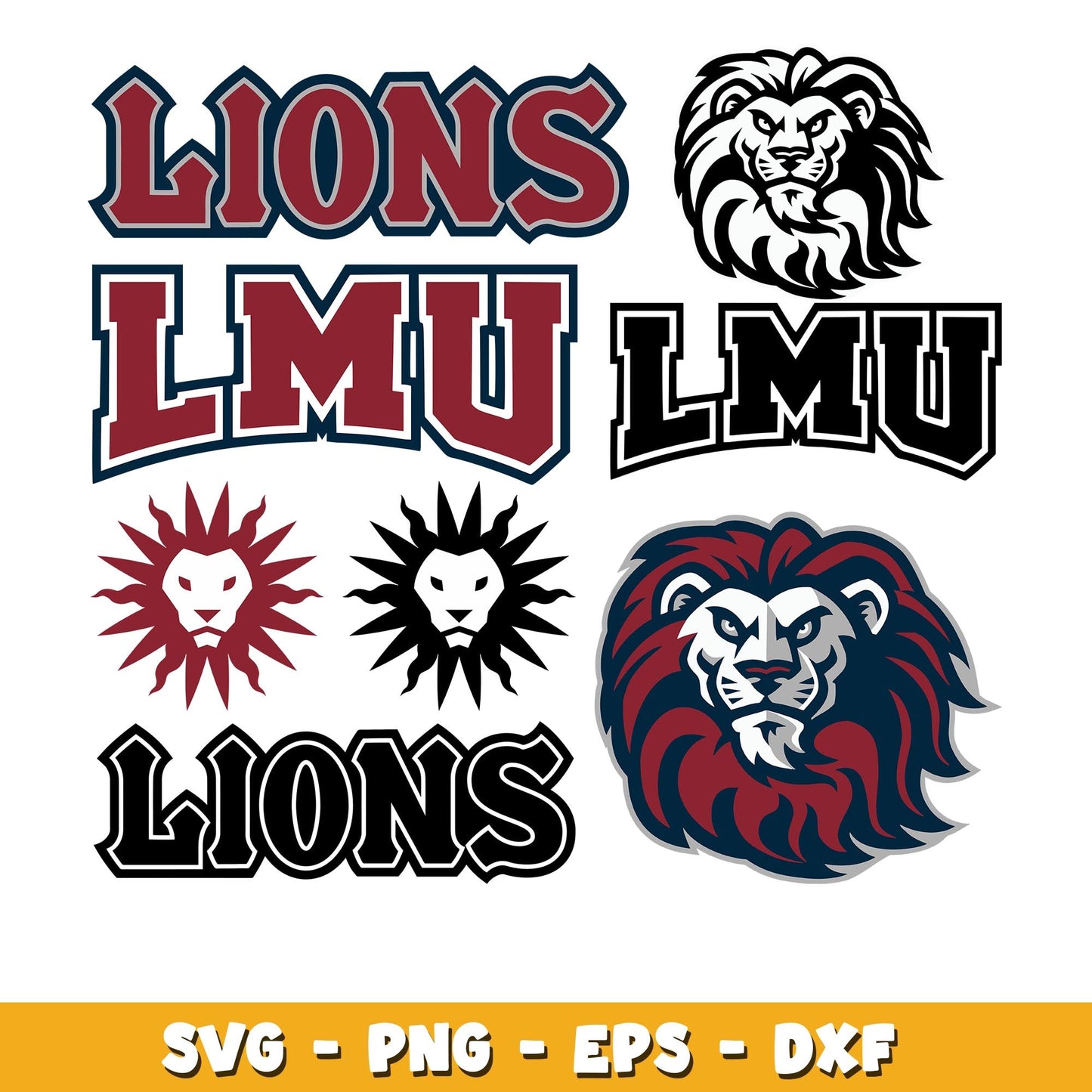 Bundle Logo Loyola Marymount Lions svg, Loyola Marymount Lions logo svg, ncaa svg