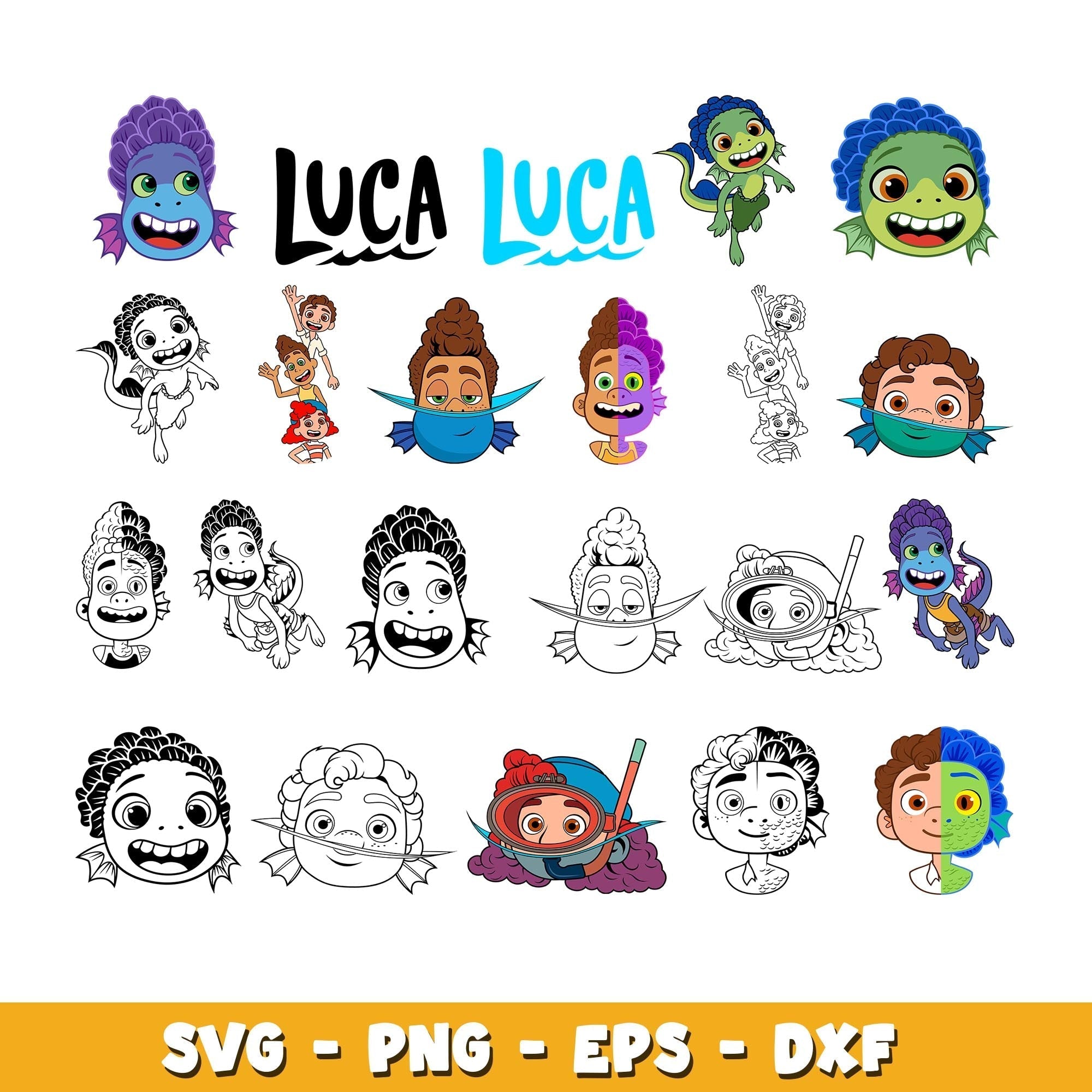 Disney Luca svg, Disney Pixar's Luca bundle svg, cartoon svg