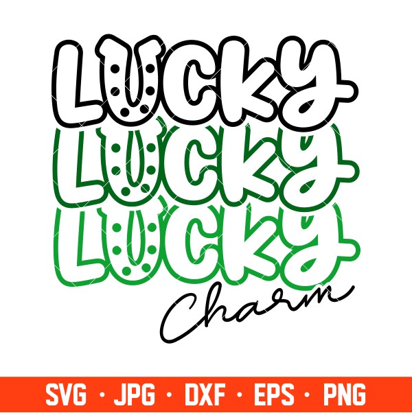 Lucky Charm Svg, St. Patrick’s Day Svg, Lucky Svg, Irish Svg, Clover Svg, Cricut, Silhouette Vector Cut File