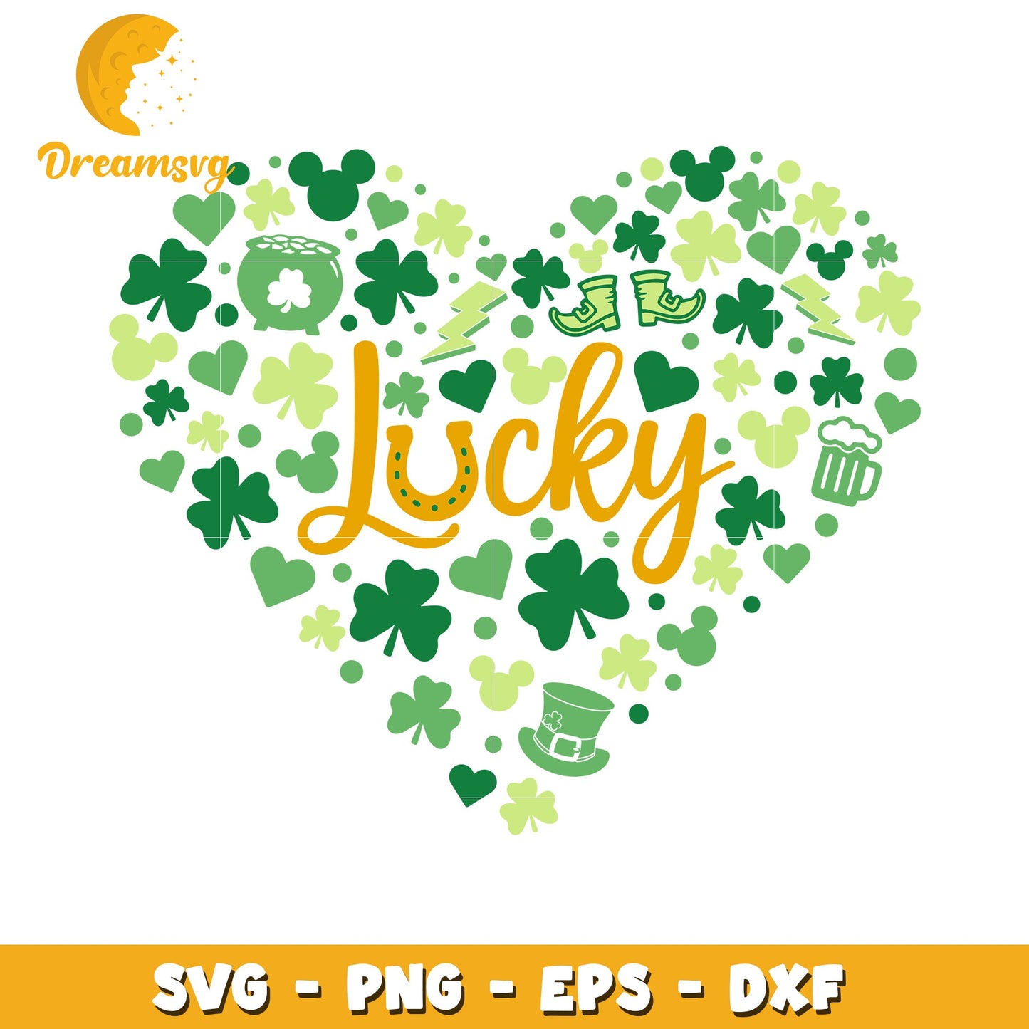 Lucky Heart St Patricks Day SVG PNG