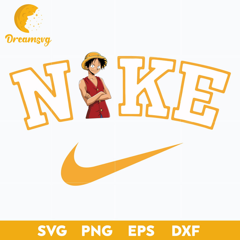 Luffy x Nike Svg, Monkey D. Luffy Svg, Monkey D. Luffy With Straw Hat Svg, One Piece Svg, Luffy Svg, Anime Svg, png, eps, dxf digital download.