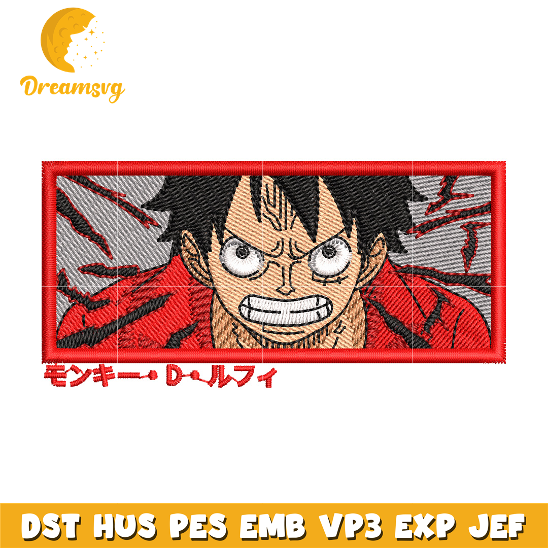 Luffy haki embroidery design