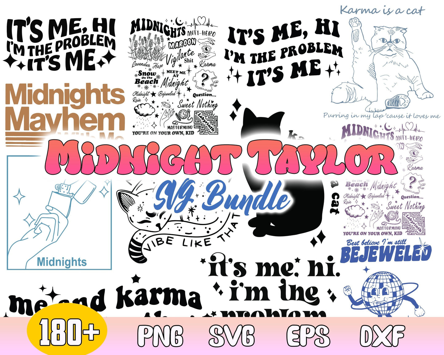 180+ TS Midnight bundle, Mega Taylor Midnight bundle, Taylor Swift Inspired SVG PNG JPG EPS DXF, Cut File, Sublimation - Digital download