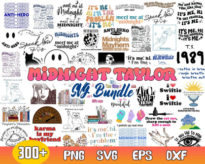 Version 2 - 300+ TS Midnight bundle, Mega Taylor Midnight bundle, Taylor Swift Inspired PNG, Sublimation - Digital download