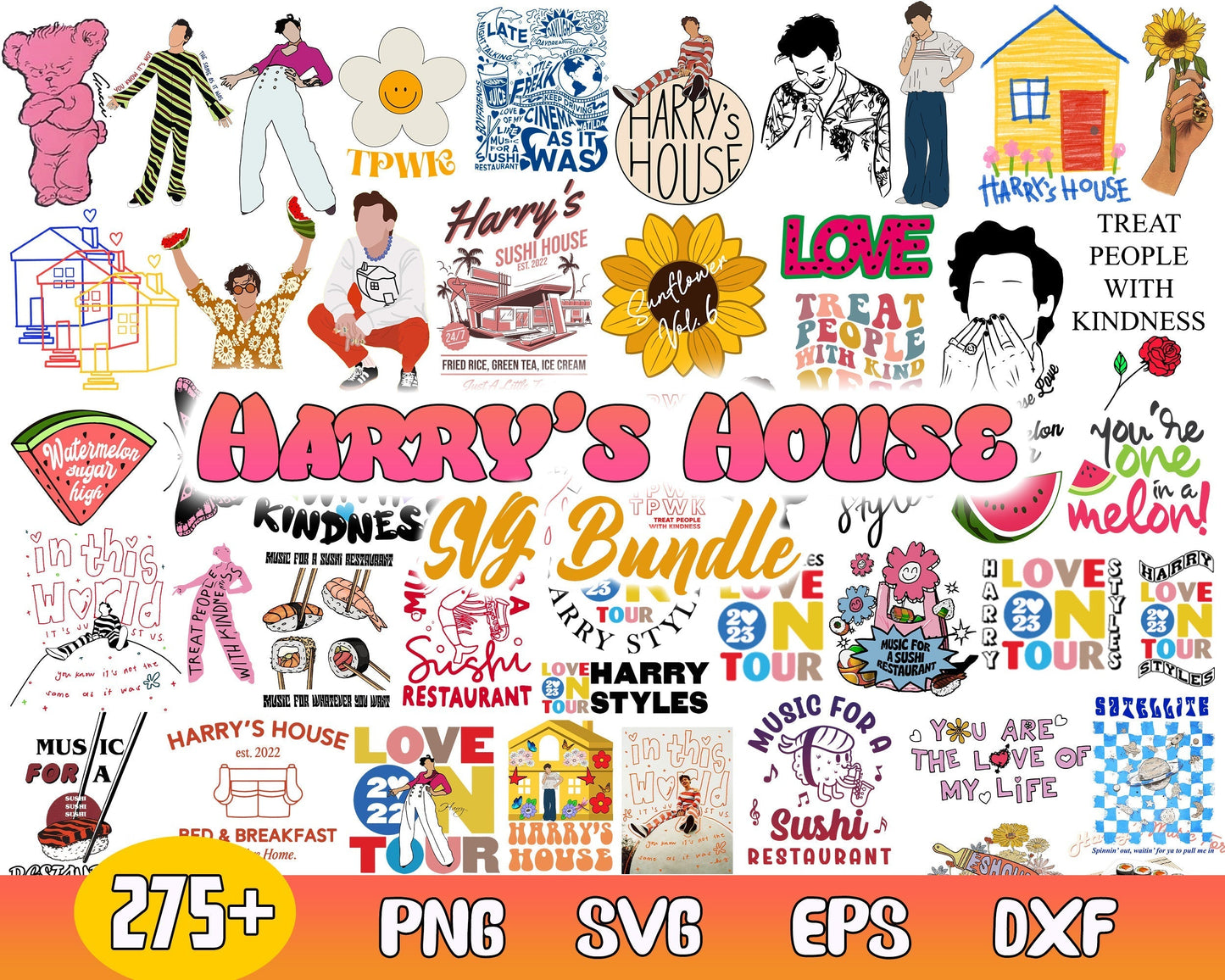 275+ Harry's House bundle svg png eps dxf, Harry Style Design, SVG Bundle, Digital Download, Harry's House Album