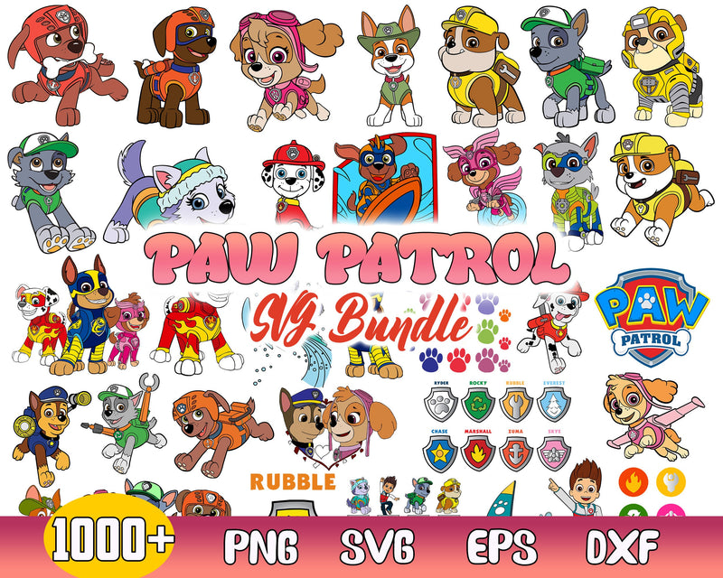 1000+ Paw Patrol SVG Bundle, Bundle svg, eps, png, dxf 2.0