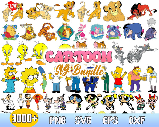 3000 Cartoon Images SVG, Clipart, SVG Bundle, SVG for Tshirts, Looney Tune svg, svg Cartoon Bundle