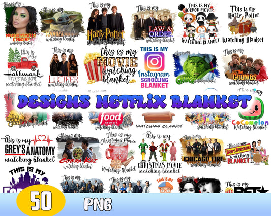 50+ Designs Netflix Blanket, Socks, Cup, Mug, Hat, Shirt Hallmark Blanket, Christmas, Movie Blanket Digital Design Sublimation PNG File