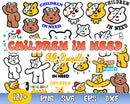 127 Children in Need Svg Bundle, Children in Need Svg Png, Pudsey bear Svg Png, Cricut, Silhouette