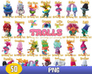 Trolls Birthday PNG Bundle, Birthday Trolls PNG, Trolls Vector Files