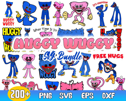 200+ Mega Huggy Wuggy SVG bundle, Wuggy svg files, Gaming characters svg, Digital file