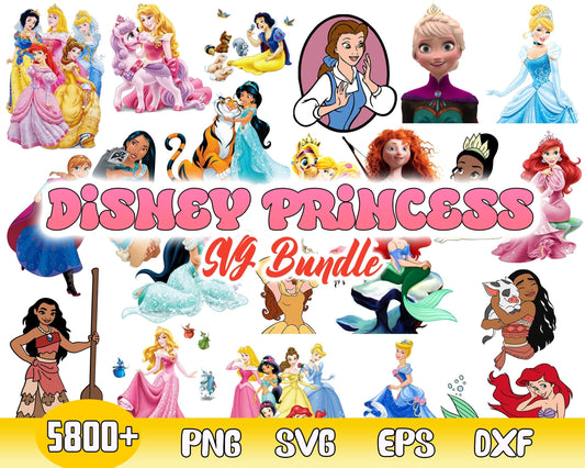 5800+ Disney Princess SVG, Disney princess bundle svg, Disney frozen 2 svg, mermaid svg, moana svg, ariel svg, cinderella svg, digital dowload