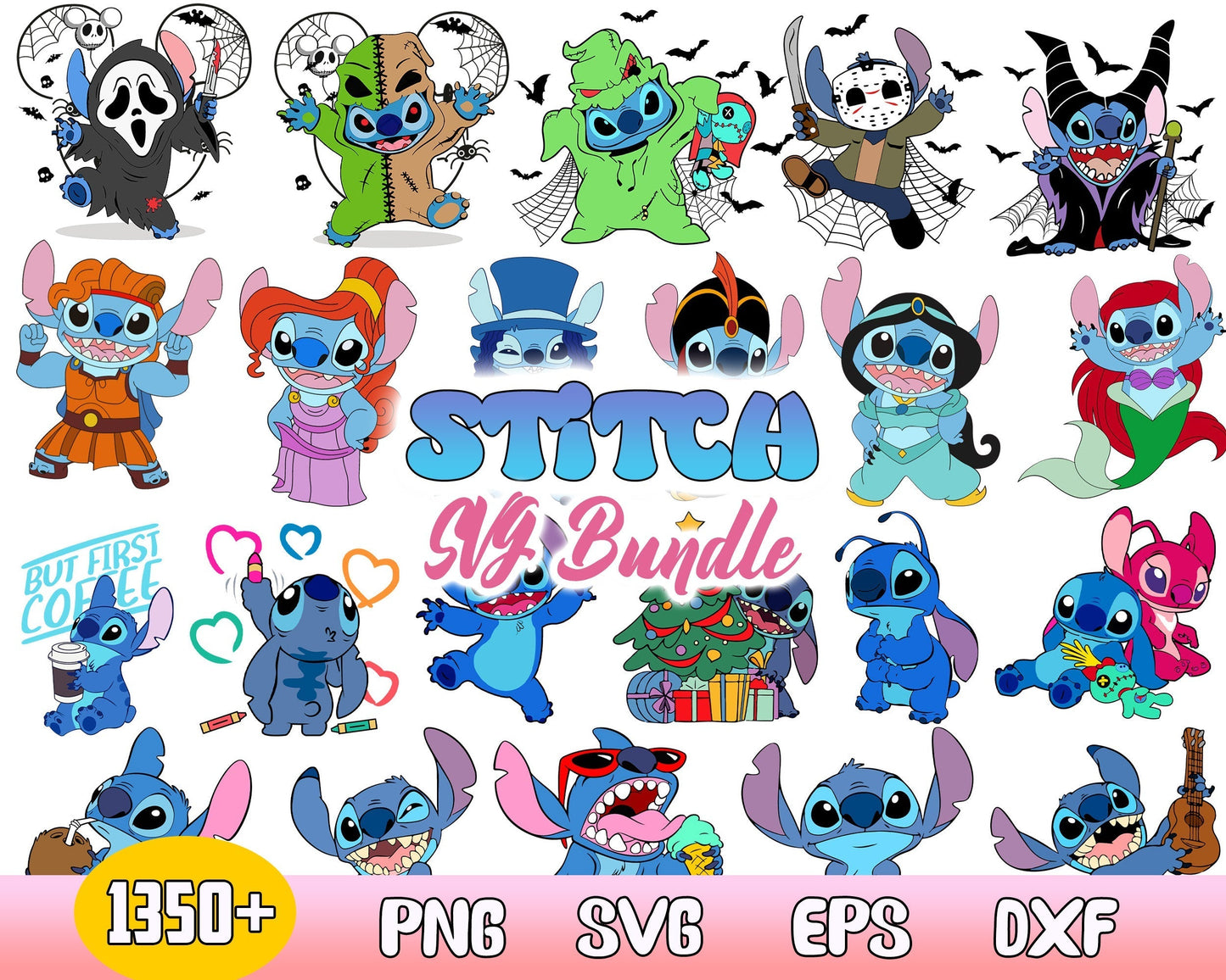 1350+Halloween Lilo And Stitch Bundles Svg, Disney Svg, Stitch horror Svg, Monster Svg, Instant Download