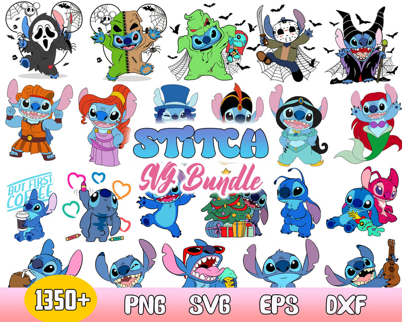 1350+Halloween Lilo And Stitch Bundles Svg, Disney Svg, Stitch horror Svg, Monster Svg, Instant Download