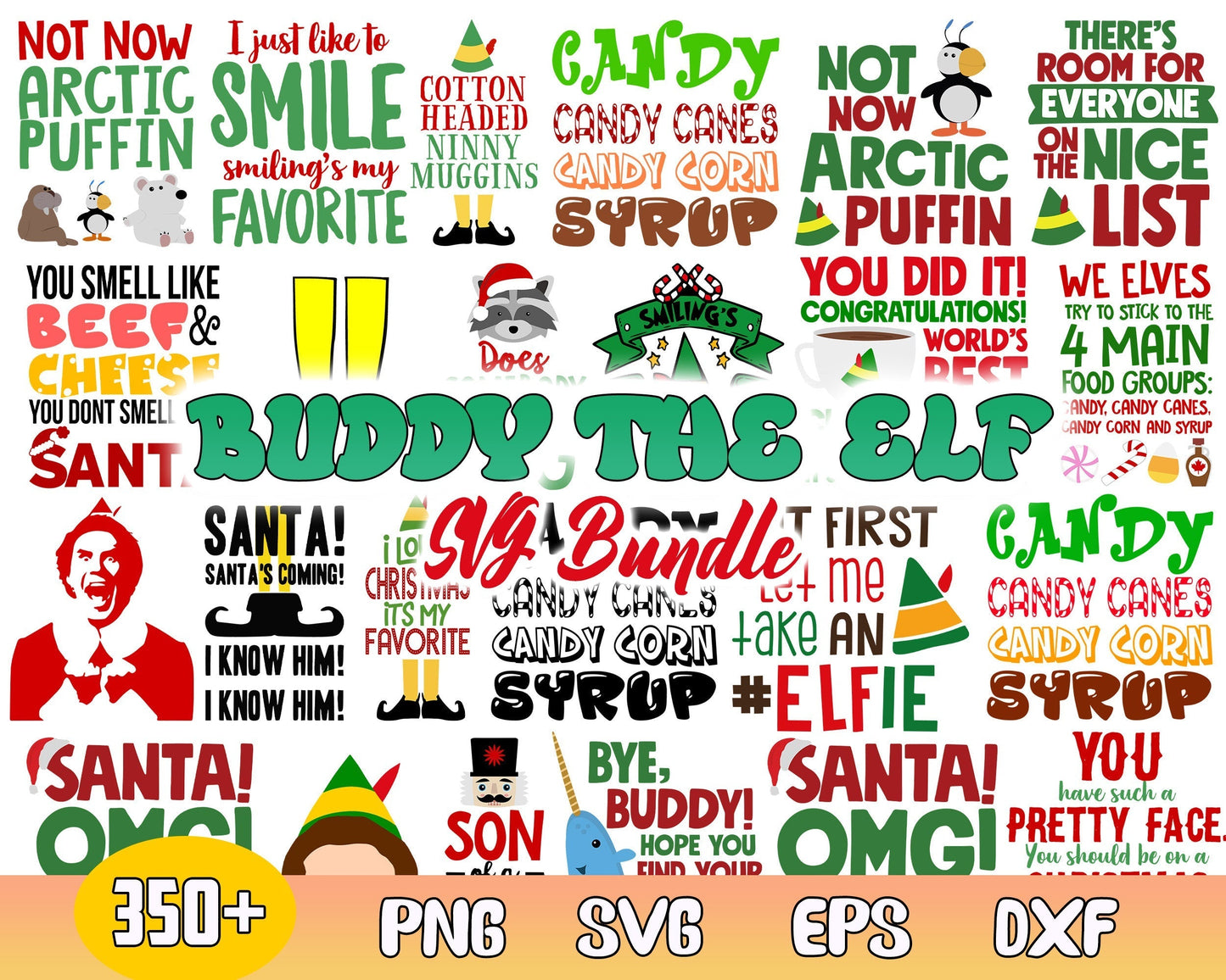 350+ Buddy The Elf SVG bundle, Christmas Friends SVG digital bundle, Xmas friends designs bundle in PNG eps dxf formats, Digital files