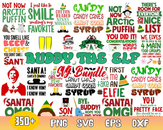 350+ Buddy The Elf SVG bundle, Christmas Friends SVG digital bundle, Xmas friends designs bundle in PNG eps dxf formats, Digital files