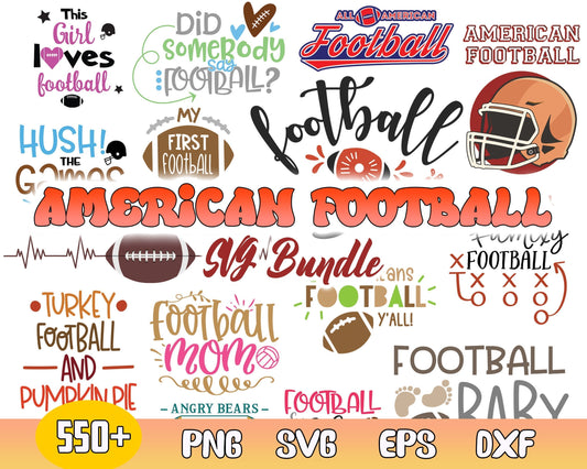 American Football Svg Bundle - Digital download