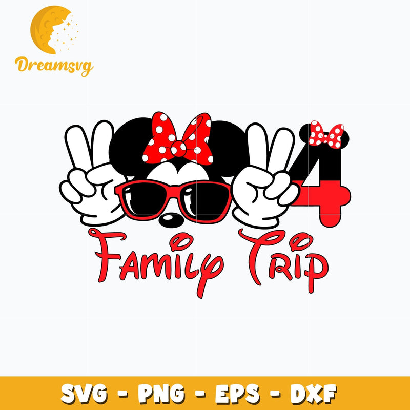 Minnie head family trip svg